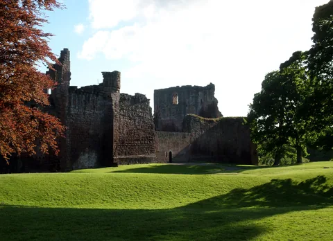 Bothwell Castle ruins in their riverside grounds.